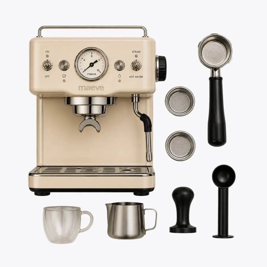 coffee maker warm white set