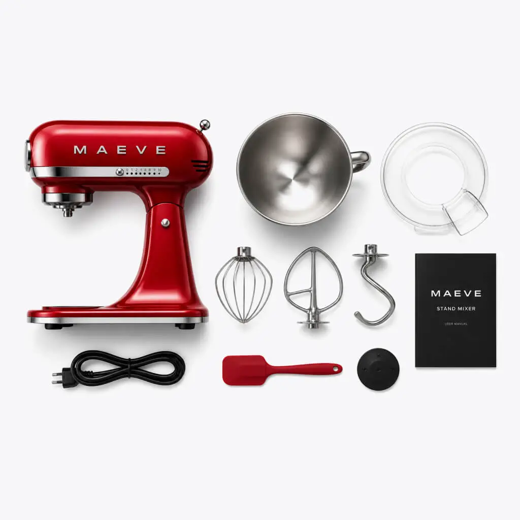 standing mixer red set
